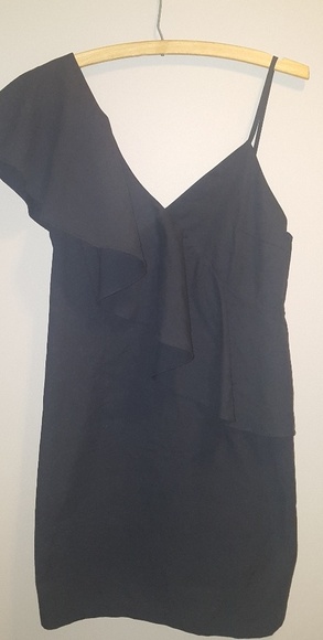 Summit & Peak One Shoulder Mini Dress Black Size Med - Picture 2 of 4